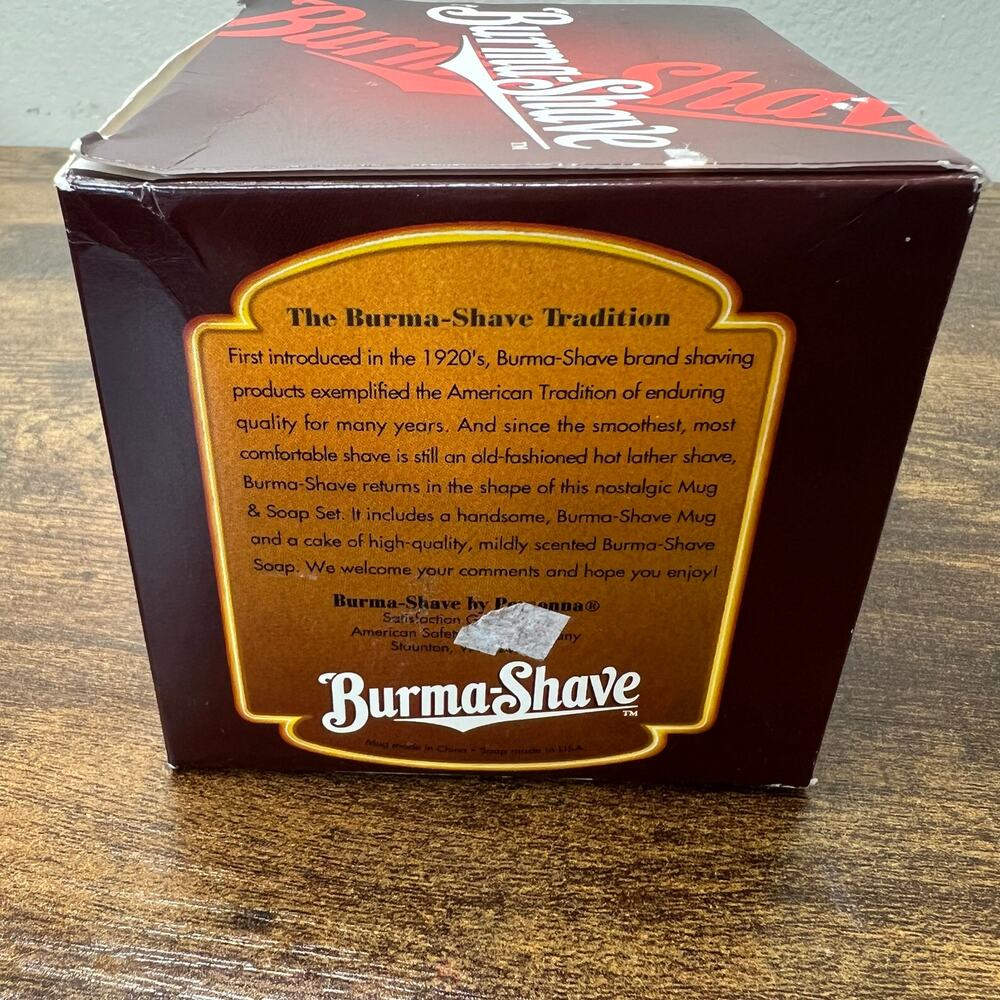 Vtg Burma Shave Mug & Soap Set Kit Retro Ceramic Cup Grooming Skincare Self Care - Picture 9 of 9